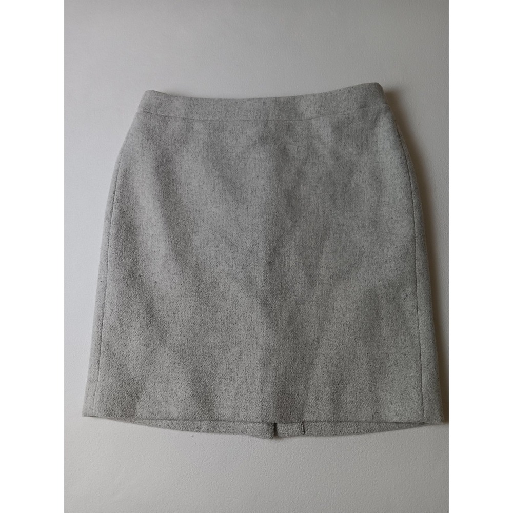 J.Crew Mercantile Skirt Womens 6P Gray Wool Blend Tweed Pencil Lined Workwear